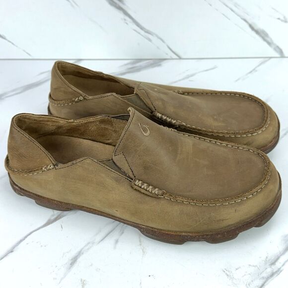 Olukai Moloa Brown Leather Size 10 M EUR 43 Men\'s Slip On Slipper Loafer Shoes main image 5